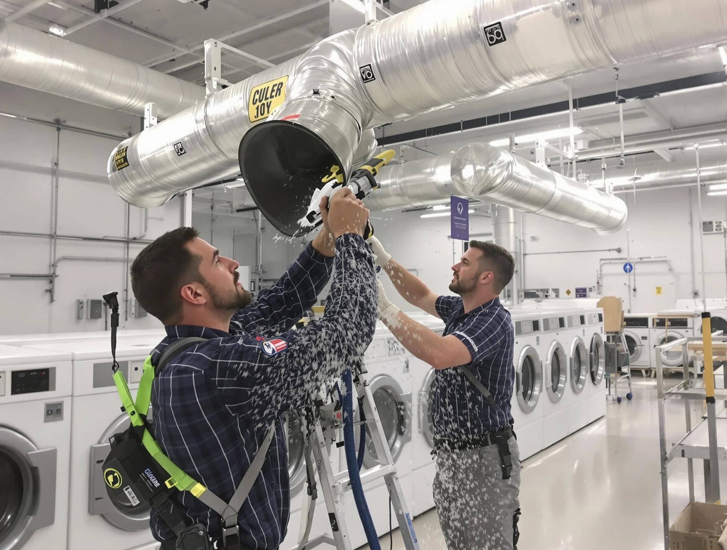 Tempe Dryer Vent Cleaning team performing large-scale commercial dryer vent cleaning in Tempe
