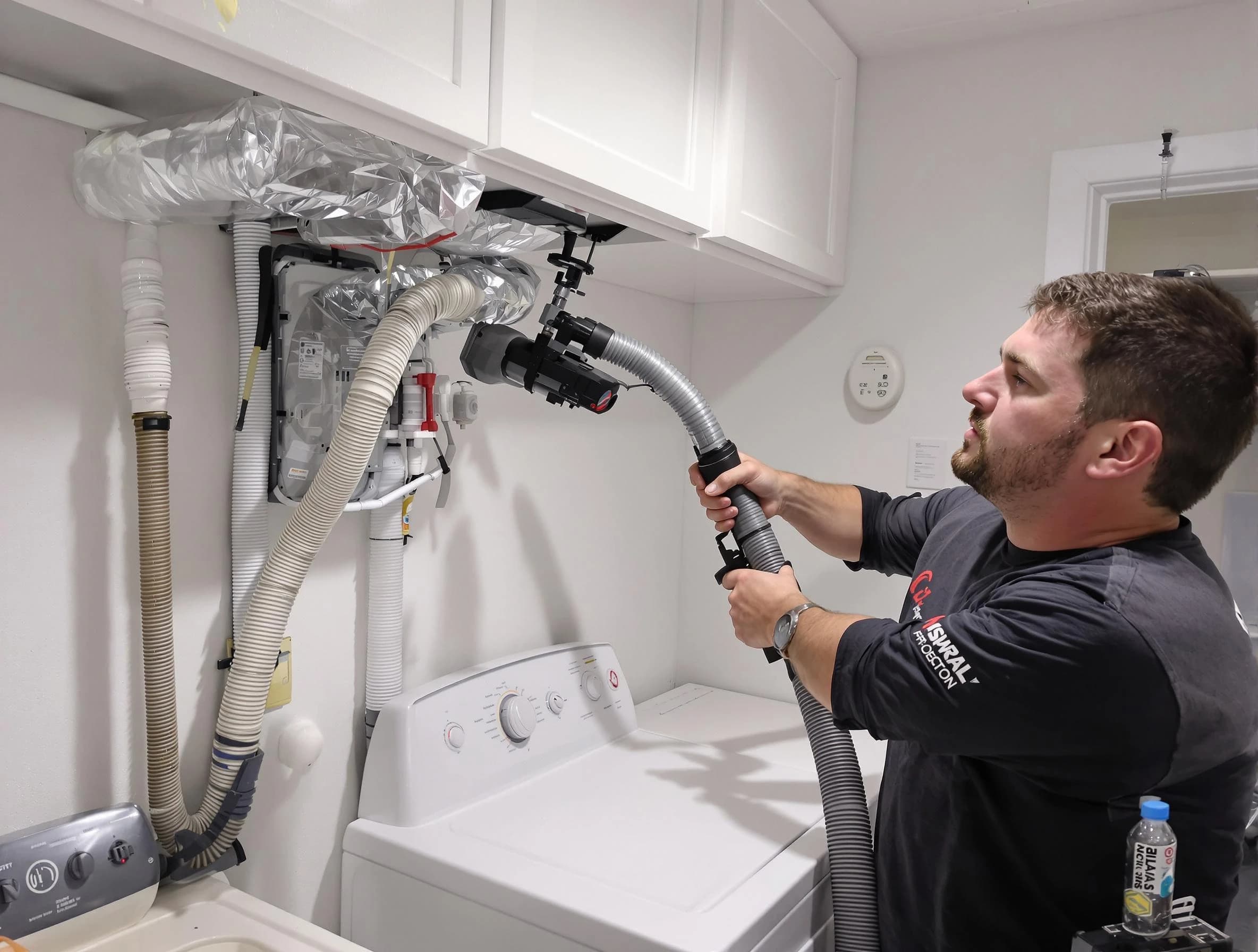 Tempe Dryer Vent Cleaning certified technician performing safety-focused gas dryer vent cleaning in Tempe
