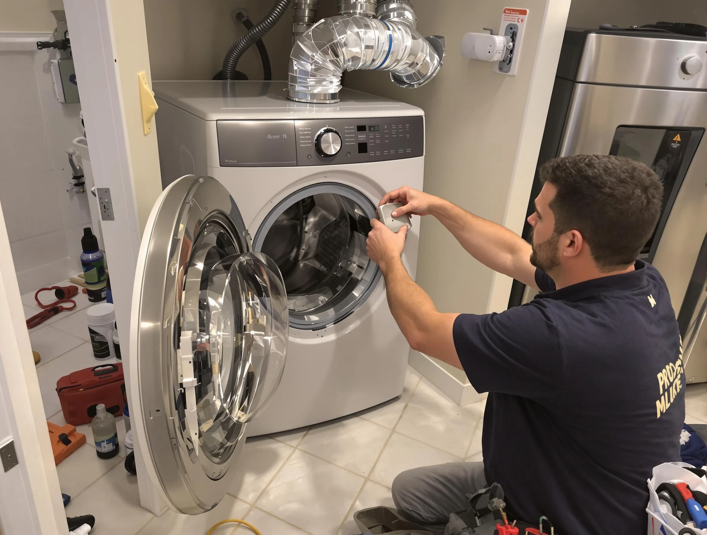 Tempe Dryer Vent Cleaning technician performing precise dryer vent hose installation in Tempe